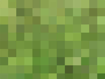 Abstract pixel herbaceous-green colors background. Geometric texture from herbaceous squares. Vector illustrationのイラスト素材