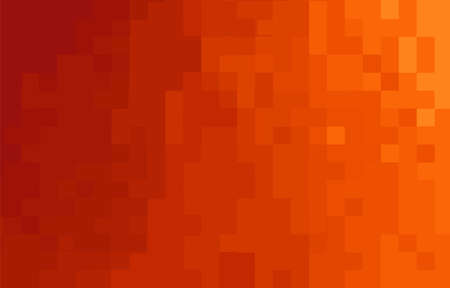 Abstract pixel dark orange background. Geometric texture from squares. Vector pattern of square orange pixels. Vector illustrationのイラスト素材