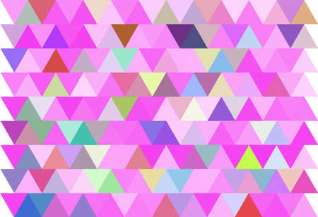 Pink and other color triangles mosaic texture. A sample with polygonal shapes. A new texture for your web site. Multicolor vector triangles backgroundのイラスト素材