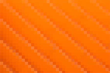 Background from orange squares connected diagonally. Geometric carrot color texture. Slanted art pattern of square orange pixels. Vector orange pixels backdrop, space for your design or textのイラスト素材