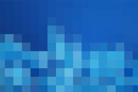 Gradient background of dark blue mosaic squares. Vertical geometric texture of dark and blue squares. Abstract square pixel art template. The substrate for branding, calendar, blue card, banner, coverのイラスト素材