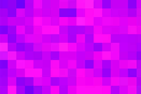 Vector purple background. Geometric texture from violet squares. A backing of purple mosaic squares, space for your design or text. Vector illustrationのイラスト素材