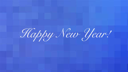 Blue background with the words: Happy New Year. Vector winter template for celebration decoration. New Year backdrop for calendar, greeting card, banner, cover, poster, post, header for websiteのイラスト素材