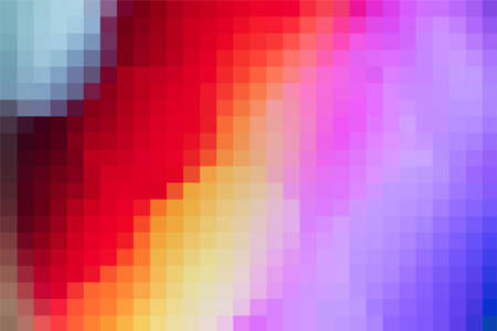 Vector background from red and purple and yellow colors squares. Geometric texture. Abstract art pattern of square pixels, space for your design or text. A backing of mosaic squaresのイラスト素材