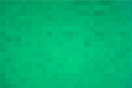 Vector green background. Geometric texture from green squares. A backing of mosaic squares. Abstract green backdrop, space for your design or text. Vector illustrationのイラスト素材