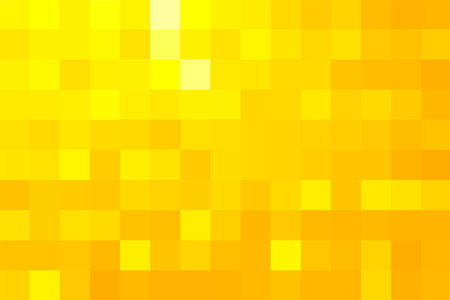 Vector yellow background. Gold geometric texture from yellow squares. Vector pattern of square yellow pixels. A backing of mosaic squares for branding, calendar, card, banner, cover, header for siteのイラスト素材