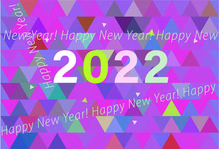 Numbers 2022 on a multicolored background. Colorful creative design template for celebration and season decoration. Backdrop for branding, calendar, multicolor card, banner, coverのイラスト素材