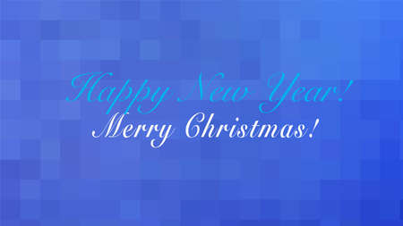 Congratulations on the New Year and Merry Christmas on a blue background. Vector winter template for celebration decoration. New Year backdrop for calendar, postcard, banner, cover, poster, postのイラスト素材