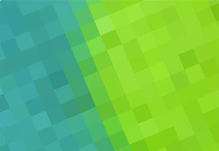 Art background of blue and green squares connected diagonally. Geometric texture. Abstract art pattern of square pixels. Vector blue and green pixels backdrop, space for your design or textのイラスト素材