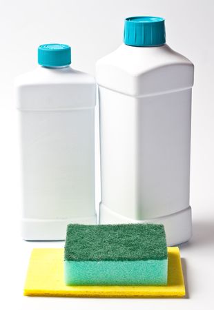 Dishwashers products isolated on whiteの写真素材