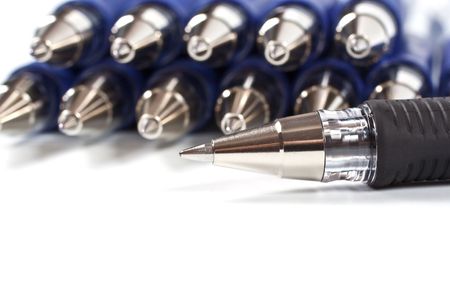Ball-pens isolated on whiteの写真素材