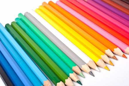 series of colored pencilsの写真素材