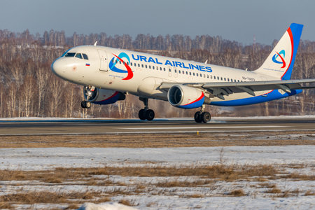 Novokuznetsk, Kemerovo region, Russia. March 19, 2023. Passenger jet of Ural Airlines company landsのeditorial素材