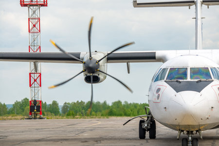 Airplane on the runway of the airport