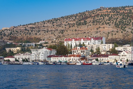 Urban landscape with views and architecture Balaclava on a Sunny summer day.のeditorial素材