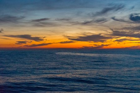 Abkhazia-December 3,2017: landscape from a height overlooking the sea and a bright sunset.の写真素材