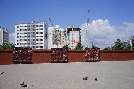 Yevpatoriya, Crimea - June 21, 2015 Memorial complex Krasnaya Gorkaのeditorial素材