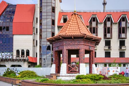 Zelenogradsk, Russia-may 17, 2016: Pump-room with mineral water built in classic style of red brick.のeditorial素材