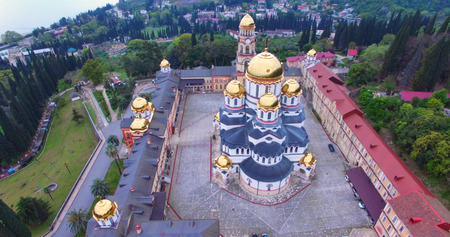 Aerial survey of the sights of New Athos. Abkhaziaの写真素材
