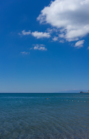 Seascape with blue sky and clouds. Sudak, Crimeaの写真素材