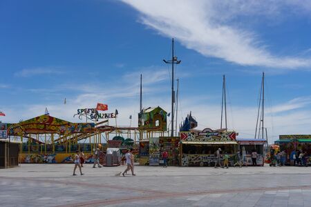 Yalta, Crimea-may 30, 2018: Childrens amusement Park on the waterfrontのeditorial素材