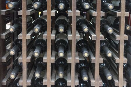 Taman, Russia-may 19, 2018: showcase with bottles of wine company Fanagoriaのeditorial素材