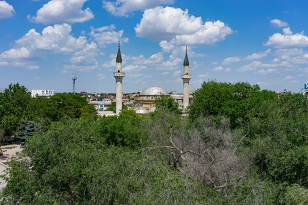 Evpatoria, Crimea-may 24, 2018: Top view of the sights of the ancient city.の写真素材