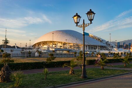 Sochi, Russia-June 9, 2018: City skyline with the stadium Fisht before the World football championship 2018.のeditorial素材