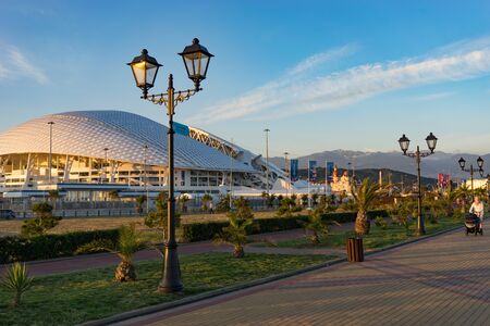Sochi, Russia-June 9, 2018: City skyline with the stadium Fisht before the World football championship 2018.のeditorial素材
