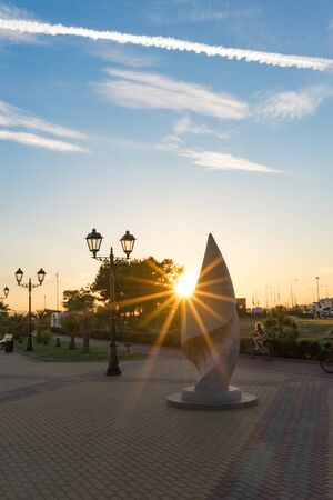 Sochi, Russia-June 9, 2018: The Sochi seafront in the sunsetのeditorial素材