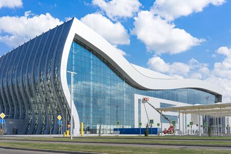 Simferopol, Crimea-may 22, 2018: Modern airport on a blue sky backgroundのeditorial素材