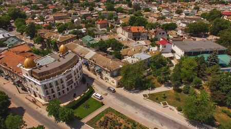 Evpatoria, Crimea-June 8, 2017: aerial view of the city in the summer.のeditorial素材