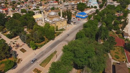 Evpatoria, Crimea-June 8, 2017: aerial view of the city in the summer.のeditorial素材