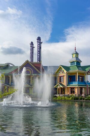 Sochi, Russia-June 19, 2018: fountain in the amusement Parkのeditorial素材