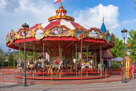 Sochi, Russia-June 19, 2018 carousel in the amusement Parkのeditorial素材