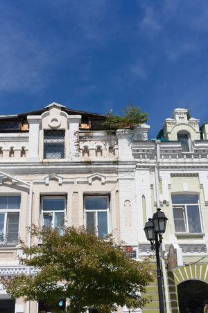 Urban landscape and architecture of the city against the blue sky.のeditorial素材