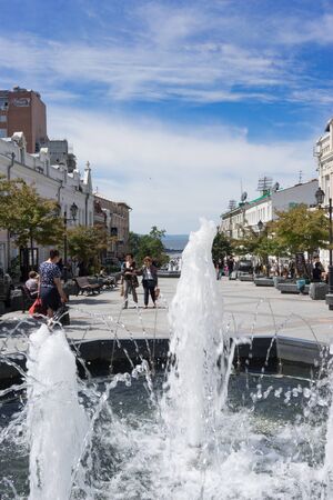 Urban landscape and architecture of the city against the blue sky.のeditorial素材