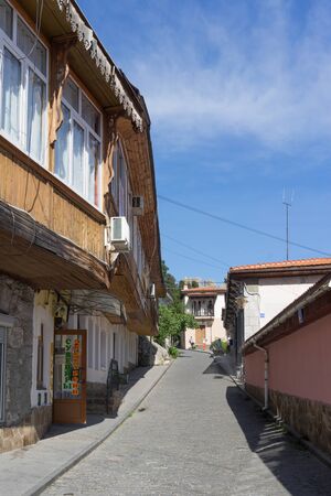 Gurzuf, Crimea-may 29, 2018: the streets of the ancient Spa town, attractions and architecture.のeditorial素材