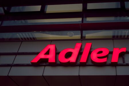 Sochi, Russia-January 17, 2018: Adler train station in the evening.のeditorial素材