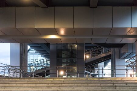 Sochi, Russia-January 17, 2018: Adler train station in the evening.のeditorial素材