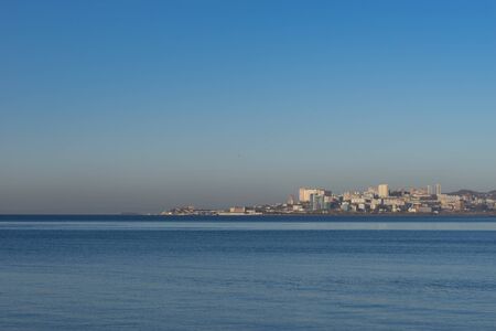 Vladivostok, Russia-November 3, 2018: Seascape with views of the coastline and the architecture of the city.のeditorial素材