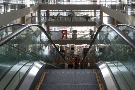 Sochi, Russia-June 10, 2018: The architecture of the modern railway station Adler.のeditorial素材