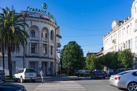 Sukhumi, Abkhazia-November 21, 2016: Urban landscape with streets and architecture.のeditorial素材