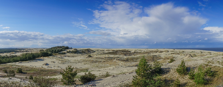 Sea landscape of the Baltic sea with coastal sand dunes of the Curonian spit. beauty of natureの写真素材