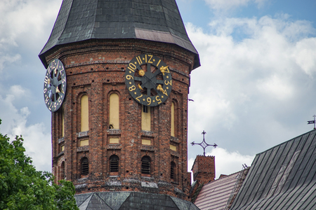 Kaliningrad, Russia-may 18, 2016: Landscape with views of the Cathedral on the island of Kant.の写真素材