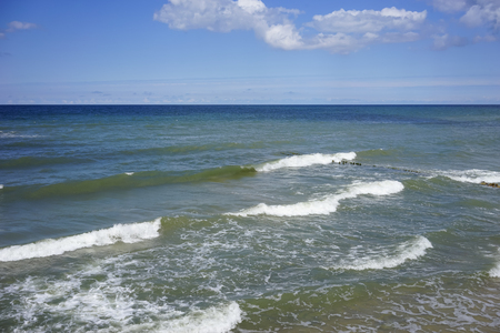 Sea landscape with the Baltic sea and a sky with clouds.の写真素材