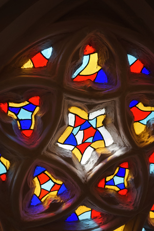 Kaliningrad, Russia-may 18, 2016: Bright glass stained glass Windows in the Cathedral.の写真素材