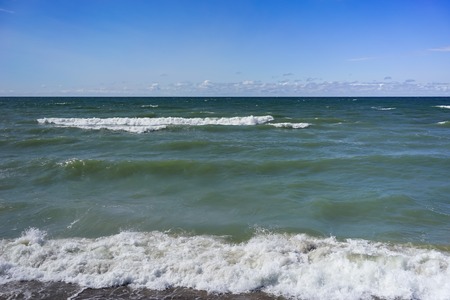 Sea landscape with the Baltic sea and a sky with clouds.の写真素材
