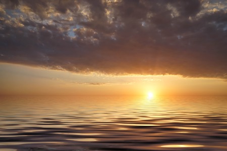 seascape with dramatic sunset over the sea. For design and networkingの写真素材