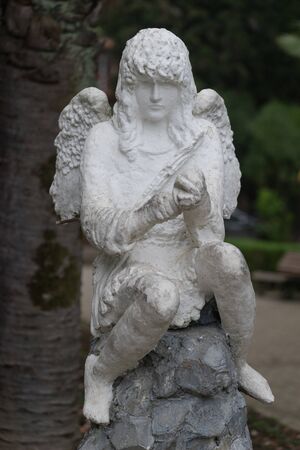 New Athos, Abkhazia-may 9, 2017: Sculpture of a white angel in the city Park.のeditorial素材